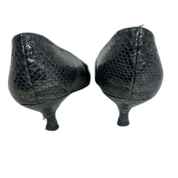 y2k Stuart Weitzman Grey Python Snakeprint Leather Pointed Toe Heels Size 8.5 - Picture 4 of 11